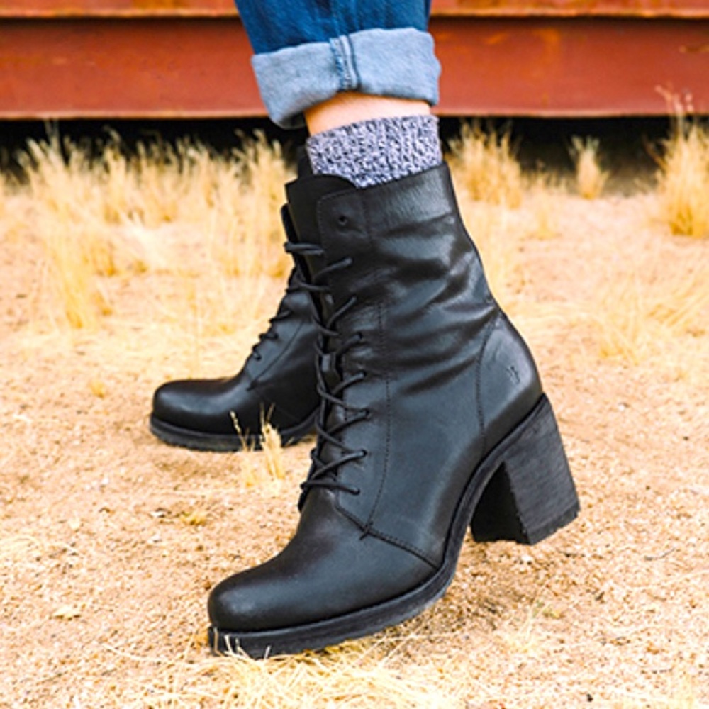 Frye Karen Combat Boot with Heel NWOT